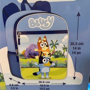 Bluey Kids Backpack - Blue and White